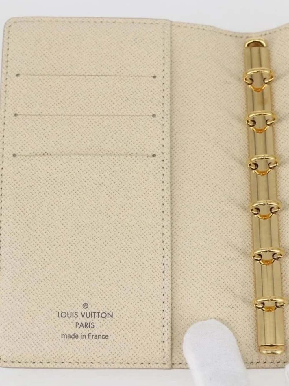 LOUIS VUITTON Damier Azur Agenda PM Day Planner Cover R20706 LV Auth 156116V